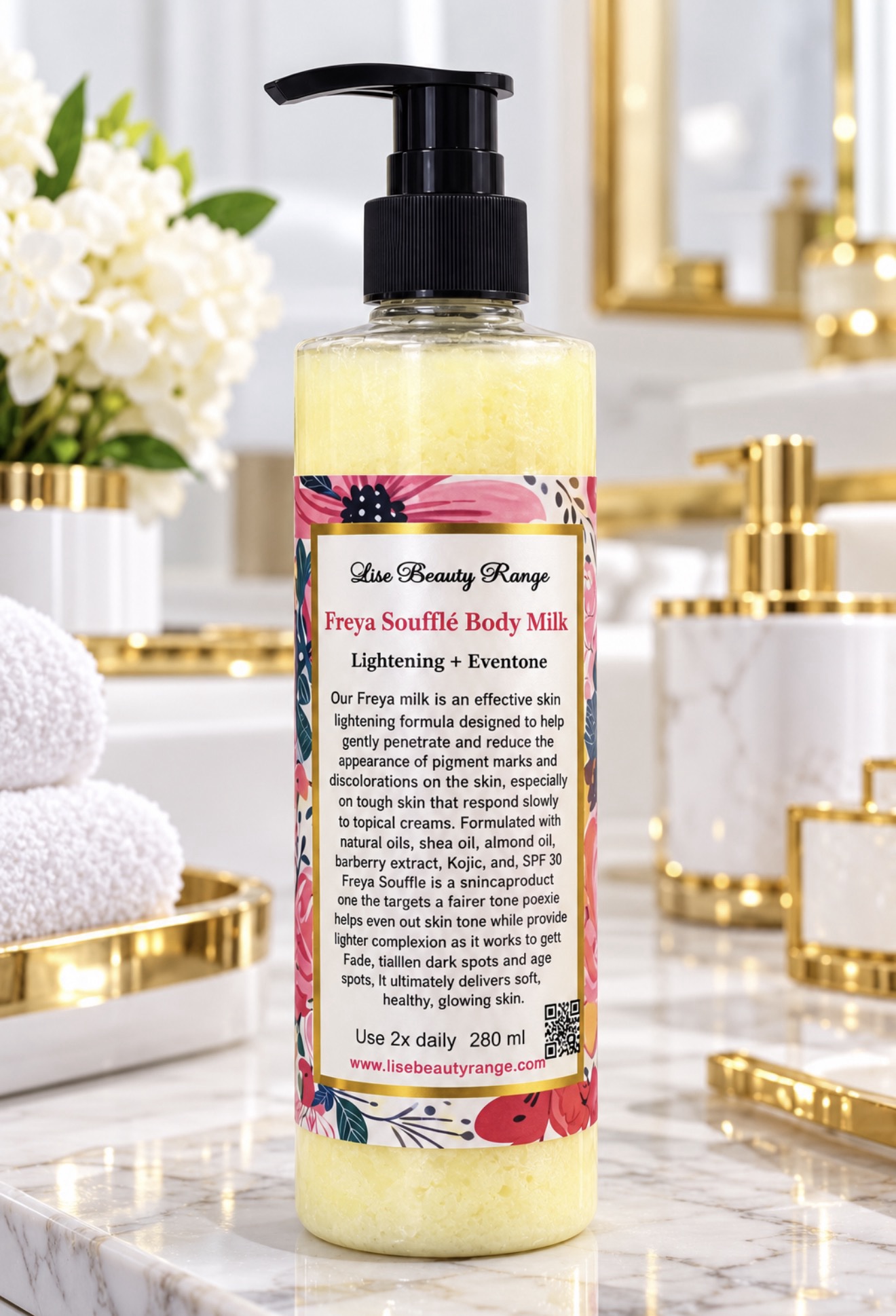 Freya  souffle Body Milk. Brightening and whitening milk for eventone 250ml