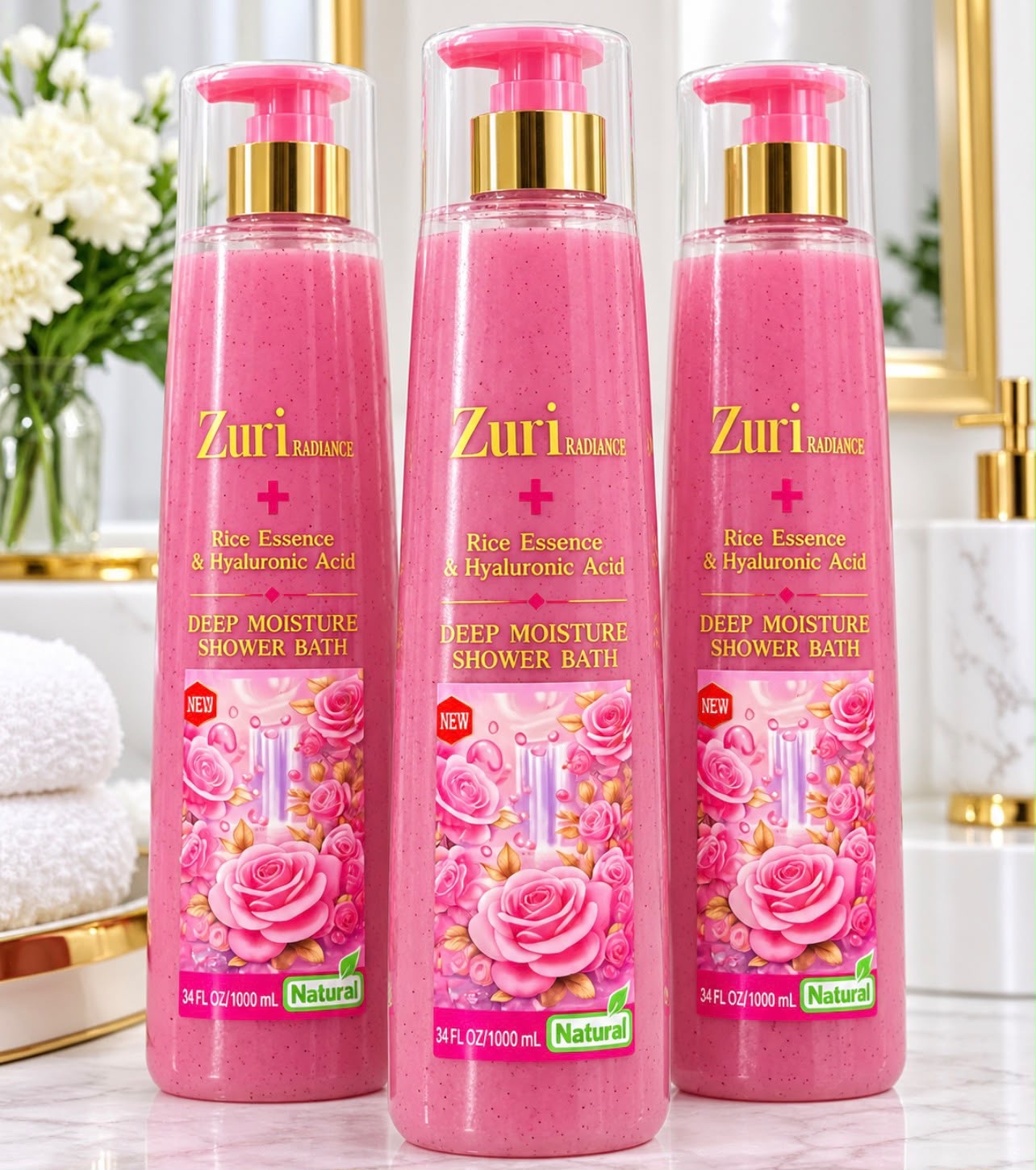Zuri Radiance Pink Body Wash – Hydrating & Glow-Enhancing Brightening Body Wash