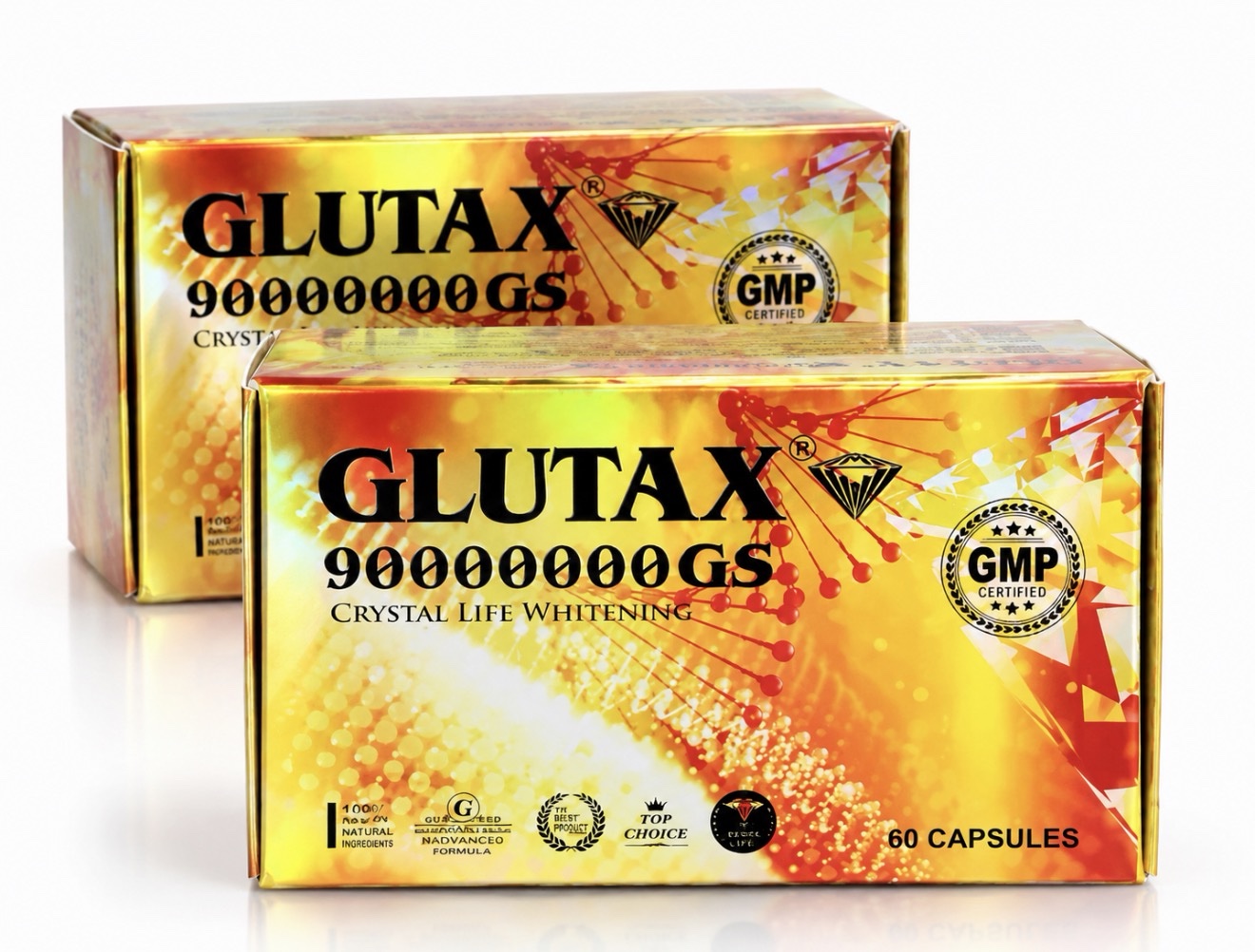 Glutax 90000000GS Crystal Life Capsules Glutathione Skin Brightening & Antioxidant Supplement