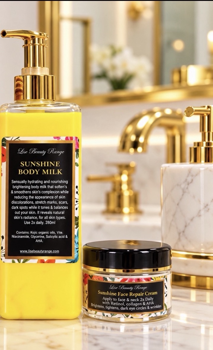 Lise sunshine body milk and Sunshine face cream 2pcs set