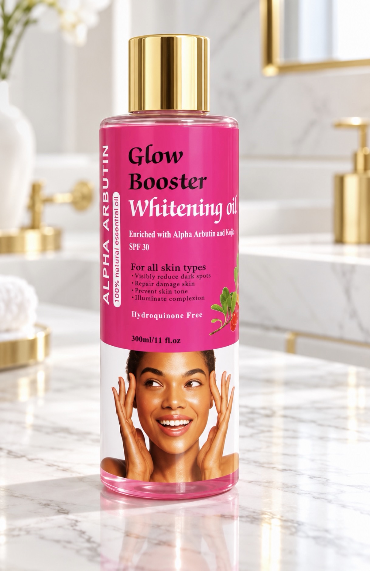 Glow Booster Whitening Oil with Alpha Arbutin, Kojic Acid & SPF 30-300ml